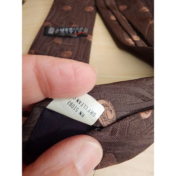 The American Edition Neck Tie Brown 95% Polyester 5% Silk Made In USA - Picture 6 of 7